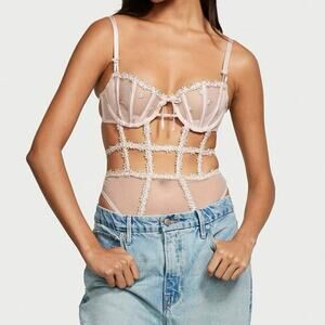 Victoria’ Secret Dream Angels Wicked Unlined Rosebud Embroidery teddy size xl